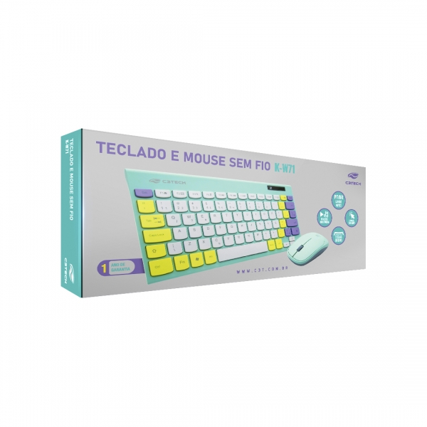 TECLADO E MOUSE SEM FIO K-W71