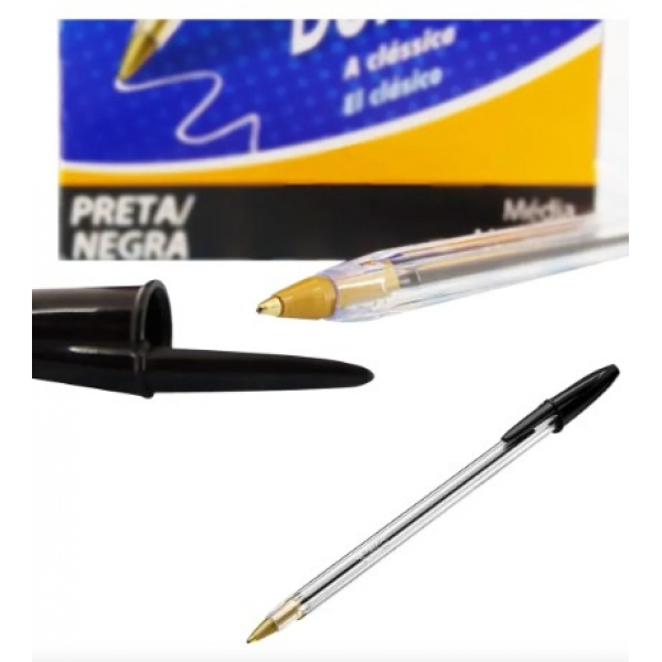 CANETA ESFEROGRÁFICA BIC CRISTAL MÉDIA  PRETO C/50