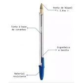 CANETA ESFEROGRÁFICA BIC CRISTAL MÉDIA AZUL C/50