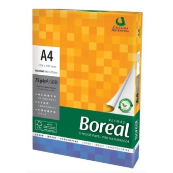 PAPEL BOREAL A4 BRANCO 500 FOLHAS 75G