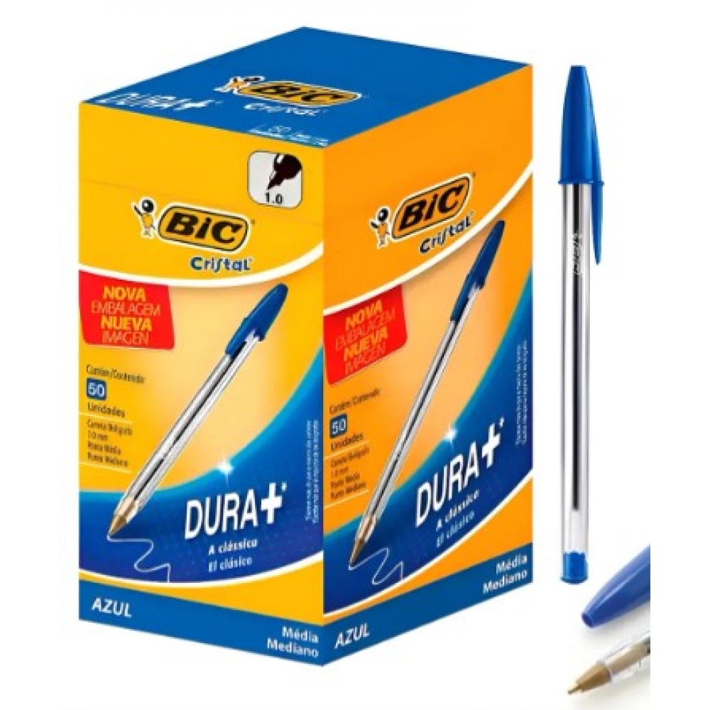 CANETA ESFEROGRÁFICA BIC CRISTAL MÉDIA AZUL C/50