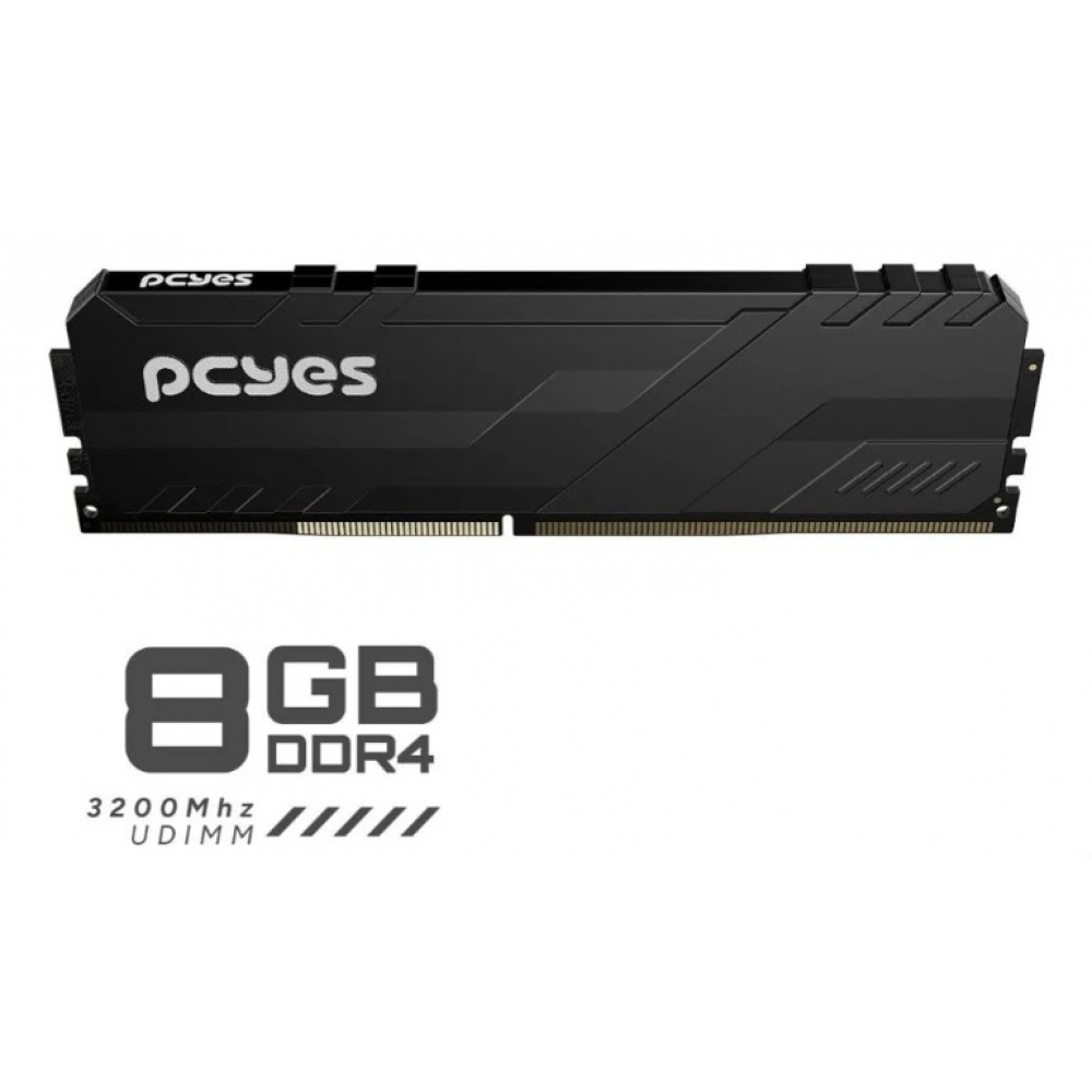 MEMÓRIA RAM GAMER PCYES 8GB DDR4 3200MHZ COM DISSIPADOR