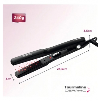 Prancha Alisadora Tourmaline Ceramic Mondial Preto Bivolt P-15