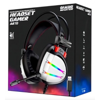 FONE HEADSET GAMER K-MEX AR70 PRETO LED USB