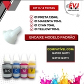 KIT TINTAS REFIL PARA IMPRESSORA CANON SÉRIE G - CIANO MAGENTA AMARELO PRETO