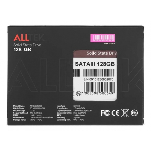 SSD ALLTEK 128GB SATA III 2.5