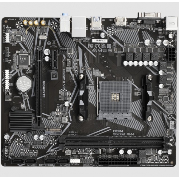 PLACA-MÃE GIGABYTE A520M K V2 DDR4 SOCKET AM4