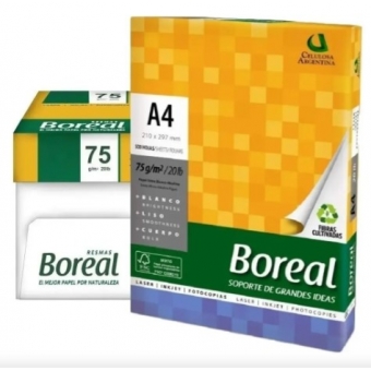 PAPEL BOREAL A4 BRANCO 500 FOLHAS 75G