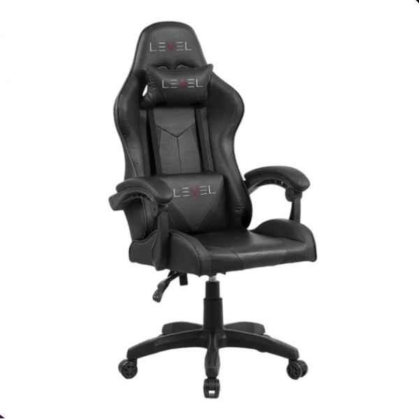 Cadeira Gamer Level Ergonômica Reclinável Com Almofada Preta