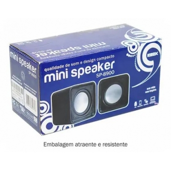 Caixa de Som para PC e Notebook K-Mex Mini Speaker SP-8900 USB