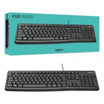 TECLADO COM FIO LOGITECH K120 USB - PRETO (ABNT2)