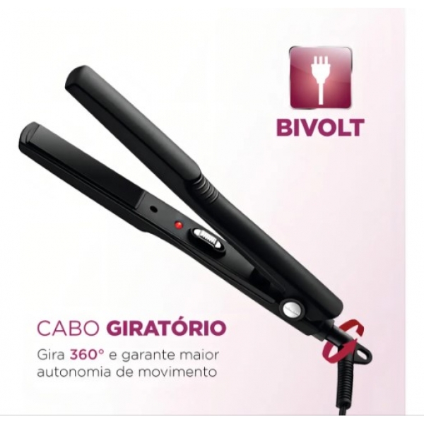 Prancha Alisadora Tourmaline Ceramic Mondial Preto Bivolt P-15