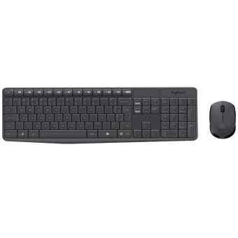 COMBO TECLADO E MOUSE SEM FIO LOGITECH MK235 PRETO
