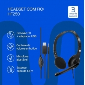Headset Com Fio Multi HF250 (P3 + USB)