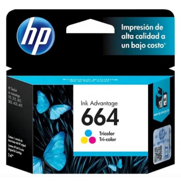 CARTUCHO DE TINTA COLORIDO HP 664
